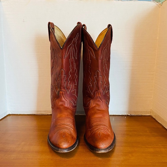 Dan Post Other - Vintage Dan Post Marlboro Mens Leather USA Hand Made Western Boots, 9D.
